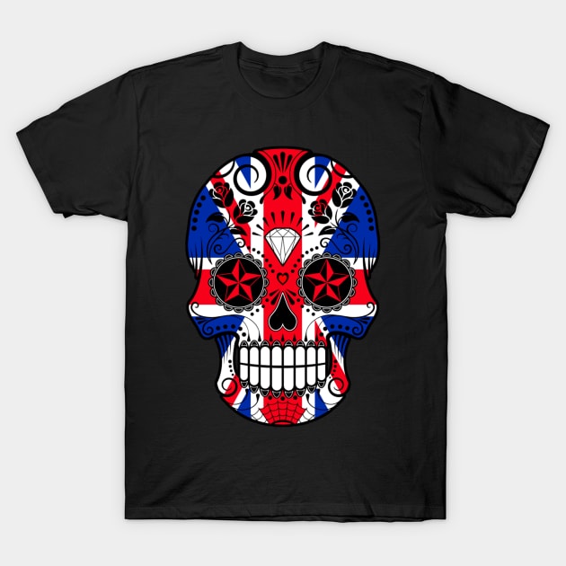 British Flag Skull Uk T-Shirt by Demon Skull